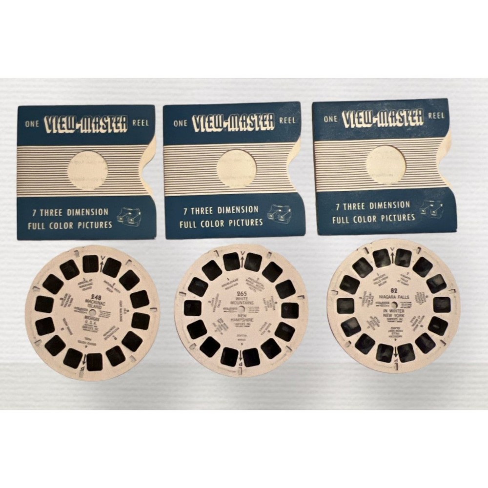 Lot Of 3 View Master Three Dimension niagara falls, white mountains etc